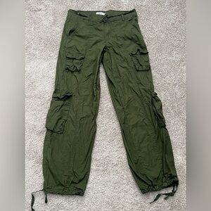 Rue21 Olive Green Cargo Pants M Y2K Style Utility Wide Leg